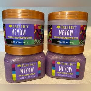 Tree Hut MEYOW Whipped Shea Body Butter and Sugar Scrub Set - Purple and Gold